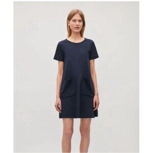 COS Oversized Shift Dress Architectural Pockets Minimalist Modern Capsule S